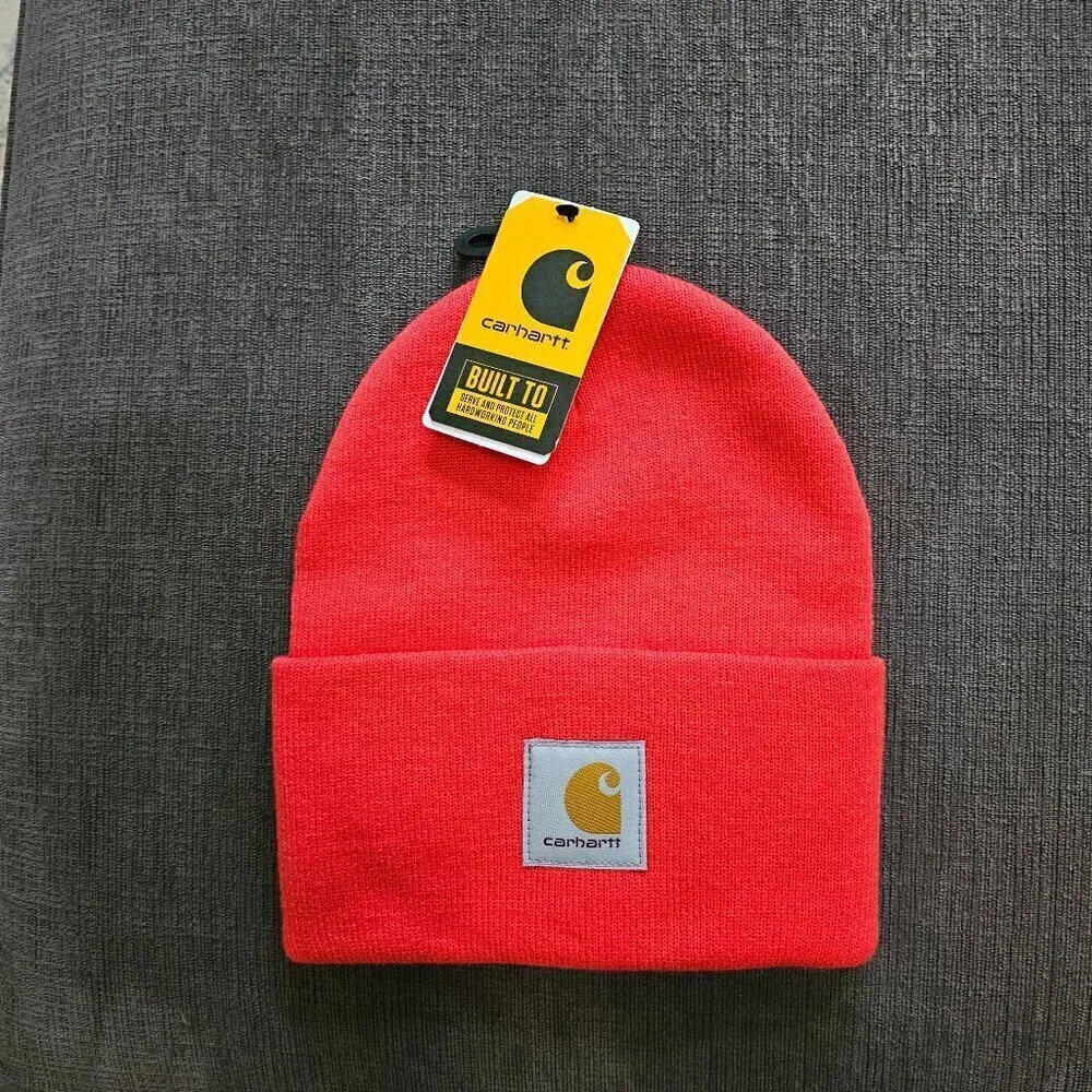 Carhartt Unisex Cuffed Watch Beanie Acrylic Knit Bittersweet One Size